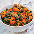 Sausage, Sweet Potato, and Spinach Hash